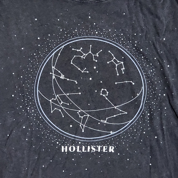 Hollister Dark Grey Constellation Graphic Short Sleeve T-Shirt Size S - Picture 6 of 12